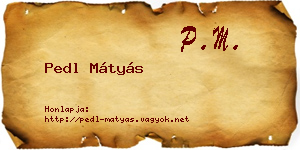 Pedl Mátyás névjegykártya